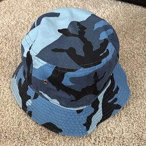 Large Neff Blue and Black Camouflage Bucket Hat